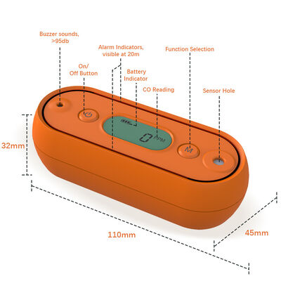 Un buon prezzo. Detettore di allarme portatile di monossido di carbonio compatto con display digitale 125g in linea