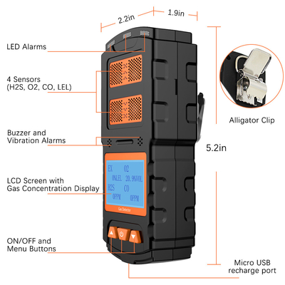 Good price Detettore multigas robusto ODM 4In1 per perdite di monossido di carbonio in spazi ristretti in linea