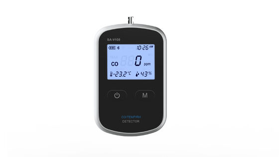 Allarme CO Portatile Ricaricabile - Essenziale per il Campeggio: Rilevatore di Monossido di Carbonio Intelligente con Monitoraggio di UR e Temperatura