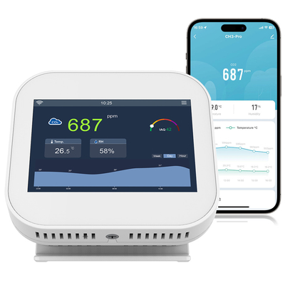 Good price Equipaggiamento per il monitoraggio della qualità dell'aria con anidride carbonica WiFi all'interno in linea