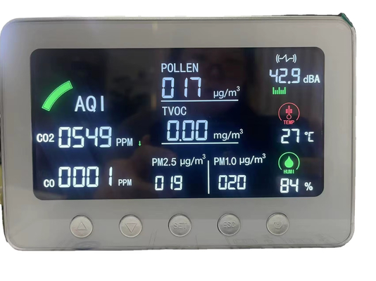 Smart WiFi IAQ Monitor Multiparameter Air Quality Monitor con TVOC PM1.0/2.5 CO CO2 per la casa, l'ufficio e gli spazi interni