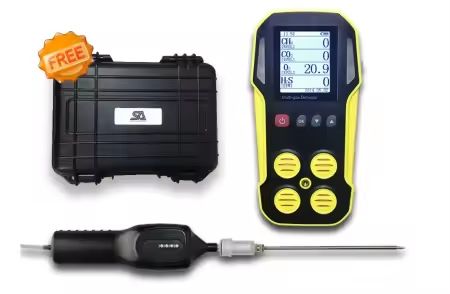 Detettore portatile multi-gas con data logger - analizzatore di gas CH4/CO2/H2S/O2 per