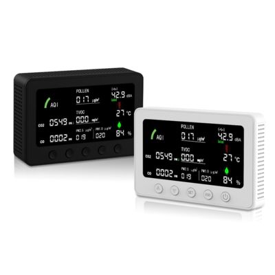 Un buon prezzo. Rilevatore di qualità dell'aria IoT 10-in-1 - Sensore PM1.0/CO2/Rumore/AQI ad alta precisione con monitoraggio remoto tramite APP Certificato CE FCC in linea