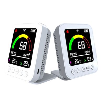 Un buon prezzo. Air Quality Tester - 6-in-1 PM2.5/PM10/Formaldehyde/TVOC/Temp Humidity Monitor, Rechargeable LCD Backlight for Home/Car/Travel in linea