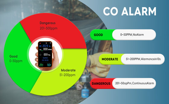 Un buon prezzo. PT09 Analisatore multi-gas abilitato Wi-Fi con allarmi visivi/audio e telefonici in linea