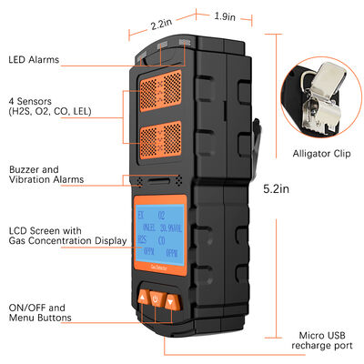Un buon prezzo. Monitor di gas versatile 4 in 1 per fognature, miniere, petrolio e laboratorio. in linea