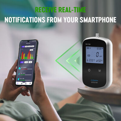 Un buon prezzo. Rilevatore portatile di monossido di carbonio per veicoli intelligenti, allarme CO ricaricabile con Temp RH per viaggi in auto in linea
