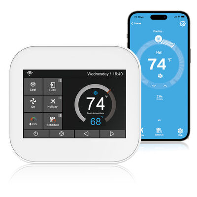 Un buon prezzo. Termostato per riscaldamento a pavimento WiFi con touchscreen intelligente, controller di temperatura HVAC wireless per la casa in linea