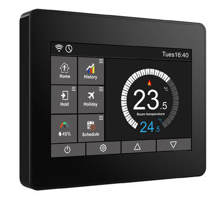 Termostato Intelligente WiFi 230V con Touchscreen Capacitivo TFT per Controllo Temperatura Riscaldamento e Raffreddamento